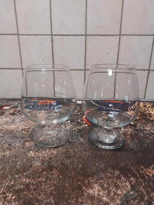 Sezoens bolletjes glas, Verzamelen, Glas en Drinkglazen, Zo goed als nieuw, Bierglas, Ophalen of Verzenden