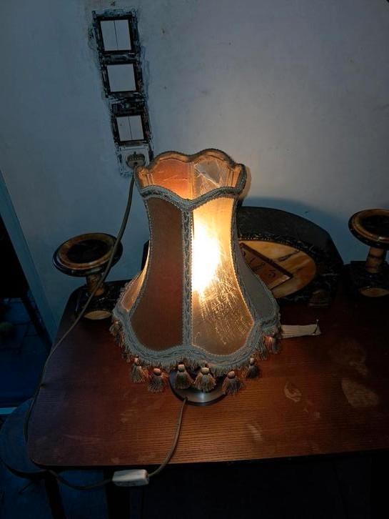 Vintage/retro tafellampstijl kandelaar metalen lampenkap, Huis en Inrichting, Lampen | Wandlampen, Gebruikt, Metaal, Ophalen of Verzenden