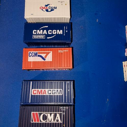 CONTAINERS CMA-CGM SET -H0-, Hobby en Vrije tijd, Modeltreinen | H0, Zo goed als nieuw, Overige merken, Ophalen of Verzenden