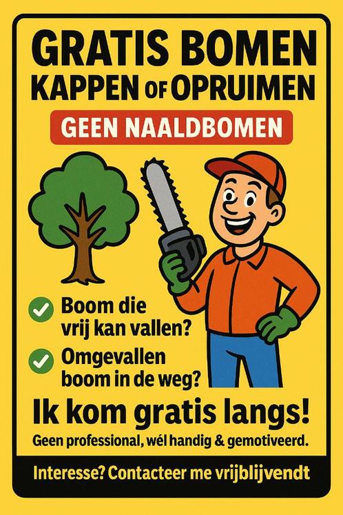 GRATIS BOMEN KAPPEN OF OPRUIMEN, Tuin en Terras, Brandhout, Ophalen of Verzenden