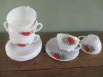 Lot de 6 tasses et sous tasses Arcopal Coquelicot, Ophalen of Verzenden