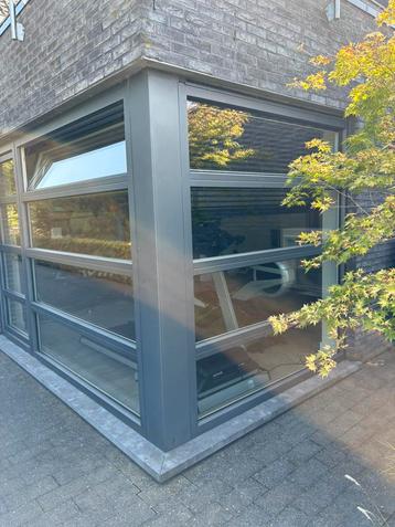 PVC - Alu raampartij in antraciet grijs beschikbaar voor biedingen