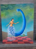 huile sur panneau utopia signe carl prevot, Antiquités & Art, Enlèvement ou Envoi