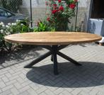 Mangohouten eettafel ., Huis en Inrichting, Tafels | Eettafels, Ophalen, 100 tot 150 cm, Vijf personen of meer, Metaal