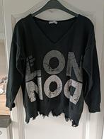 Pull noir col en V avec inscriptions, Enlèvement ou Envoi, Noir