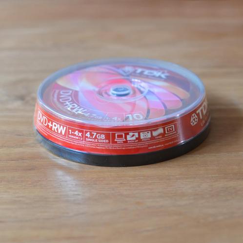 10 PACK TDK DVD+RW /4.7GB / 1-4 X /IN GESLOTEN VERPAKKING, Computers en Software, Beschrijfbare discs, Dvd, Herschrijfbaar, Ophalen of Verzenden