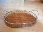 Dienblad in riet en metaal, Ophalen of Verzenden, Zo goed als nieuw
