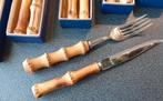 Vintage Bamboe bestek 6 messen en 6 vorken, Antiek en Kunst, Ophalen of Verzenden