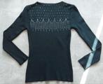 Zwarte blouse met strass-steentjes in middelgroot formaat., Kleding | Dames, Truien en Vesten, Ophalen of Verzenden, Gedragen