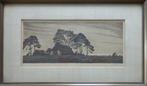 MORITZ BERNARD PRETZSCH / BOERDERIJZICHT / ZW-W ETS 23x40cm, Antiek en Kunst, Kunst | Etsen en Gravures, Ophalen of Verzenden
