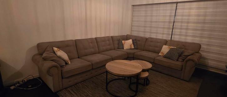 Zetel - l vorm, Huis en Inrichting, Zetels | Complete zithoeken, Gebruikt, Stof, Ophalen