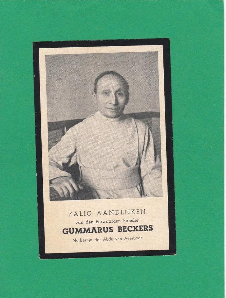 DP Norbertijn Gummarus Beckers, Verzamelen, Bidprentjes en Rouwkaarten, Bidprentje, Verzenden