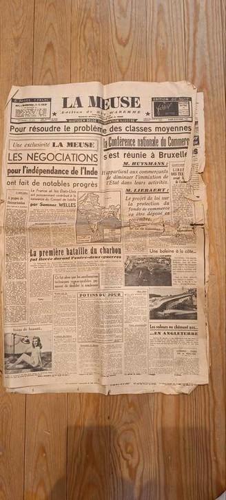 Oude krant: Le Journal de la Meuse (29 oktober 1946), Verzamelen, Tijdschriften, Kranten en Knipsels, Krant, Ophalen of Verzenden