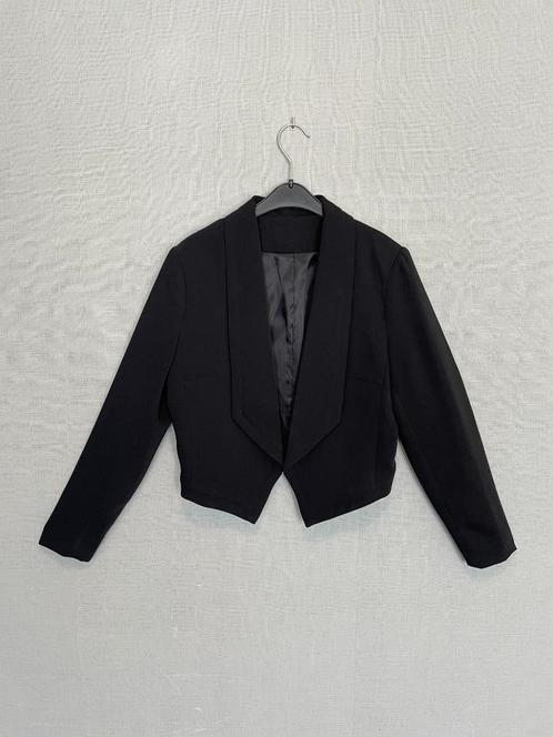 Zwarte korte deftige blazer (M), Kleding | Dames, Jasjes, Kostuums en Pakken, Zo goed als nieuw, Jasje, Maat 38/40 (M), Zwart
