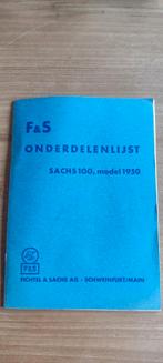 Sachs onderdelenlijst voor Sachs 100, Vélos & Vélomoteurs, Modes d'emploi & Notices d'utilisation, Enlèvement ou Envoi