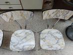 Vintage formica stoelen in marmermotief, set van 4 stuks, Ophalen, Gebruikt, Jaren 50, jaren 60, jaren 70, vintage, design, Vier