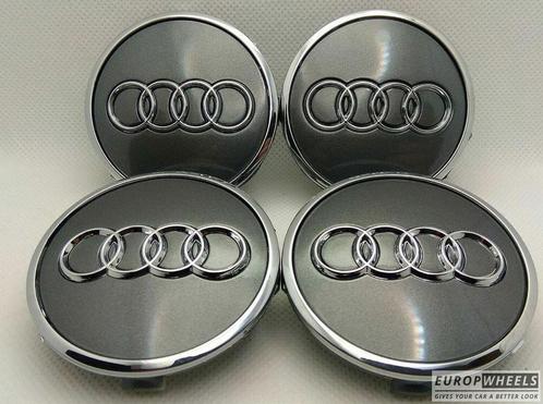 AUDI Logo Naafdop (set) ø 61 mm 4M0601170 Naafkap Grijs, Auto-onderdelen, Overige Auto-onderdelen, Nieuw, Verzenden