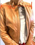 Veste en cuir caramel Massimo Dutti, Taille 36 (S), Brun, Porté, Enlèvement ou Envoi