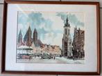 Schilderijtje Tournai, Antiek en Kunst, Kunst | Etsen en Gravures, Ophalen