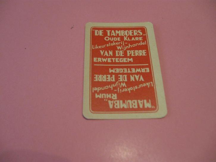 oude speelkaart Likeurstokerij Van De Perre Erwetegem (240), Verzamelen, Speelkaarten, Jokers en Kwartetten, Zo goed als nieuw