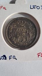 LEOPOLD II - 2Fr 1909 fr - FDC, Ophalen of Verzenden, Losse munt