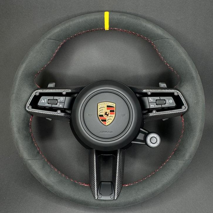 Porsche alcantara geel stuur upgrade sportief, Auto-onderdelen, Besturing, Porsche, Nieuw, Ophalen of Verzenden