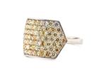 (Gecertificeerd) Ring met natuurlijke fancy kleur diamanten, Nieuw, Ophalen of Verzenden, Kleiner dan 17, Met edelsteen
