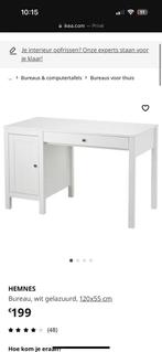 Bureau Ikea wit hemnes doe een bod, Huis en Inrichting, Bureaus, Ophalen of Verzenden, Gebruikt, Bureau