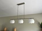 Hanglamp, Moderne, hauteur réglable, structure en métal et globe en verre, Zo goed als nieuw, 50 tot 75 cm, Glas