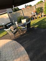 4stoelen en graniet tafel. Dia 120cm, Tuin en Terras, Tuinsets en Loungesets, Ophalen, Zo goed als nieuw
