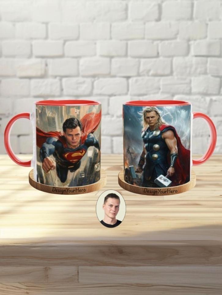 Mug personnalisé 2 univers – Incarnez Superman & Thor, Huis en Inrichting, Keuken | Servies, Nieuw, Kop(pen) en/of Schotel(s)