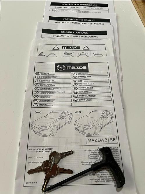 Mazda 3 Dakdragers, Autos : Divers, Outils de voiture, Comme neuf, Enlèvement
