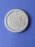 1907 Nederland ronde stuiver Wilhelmina, Koningin Wilhelmina, Losse munt, 5 cent, Verzenden