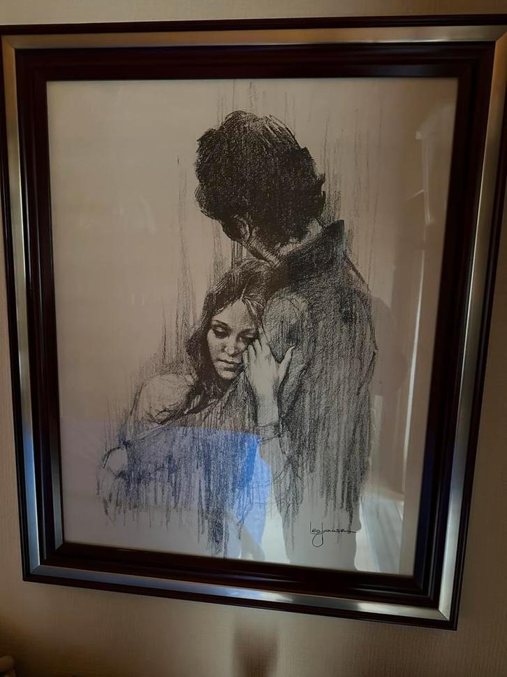 Tekening Leo Jansen - Antiek - Vintage, Antiek en Kunst, Kunst | Tekeningen en Fotografie, Ophalen