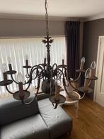 Lusters in metaal met 10 lampjes., Huis en Inrichting, Lampen | Kroonluchters, Ophalen, Zo goed als nieuw, Metaal