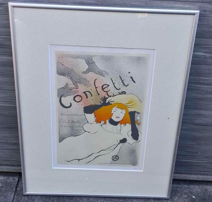 Lithographie confetti monogramme Henri Toulouse lautrec, Antiek en Kunst, Kunst | Litho's en Zeefdrukken, Ophalen of Verzenden