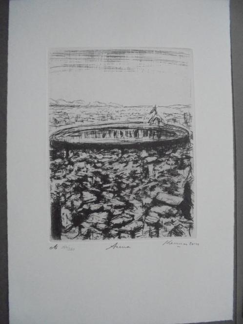Marc Kennes  Ets   Arena, Antiek en Kunst, Kunst | Etsen en Gravures, Verzenden