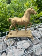 Vintage bronzen paard op sokkel – Messing of bronzen beeld, Enlèvement ou Envoi