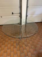 Glazen tafel, Huis en Inrichting, Tafels | Eettafels, Glas, Rond, Gebruikt, Ophalen