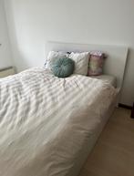 Tweepersoonsbed 140x200cm van IKEA in het wit, Huis en Inrichting, Slaapkamer | Bedden, Ophalen, Wit, Tweepersoons, 140 cm
