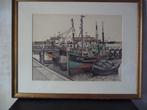 JACQUES MAES - HAVENZICHT - ORIGINEEL GESIGNEERD, Ophalen of Verzenden