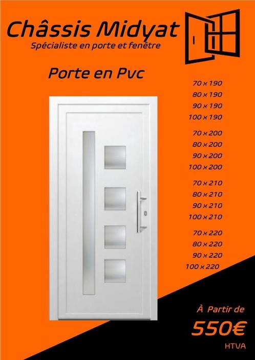 Porte d'entré Pvc avec panneaux décoratif 550€, Doe-het-zelf en Bouw, Glas en Ramen, Nieuw, Gevelraam of Ruit, Dubbelglas, Ophalen