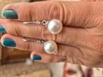 Zilveren oorbellen met parels 925 gestempeld, Handtassen en Accessoires, Antieke sieraden, Ophalen of Verzenden, Oorbellen