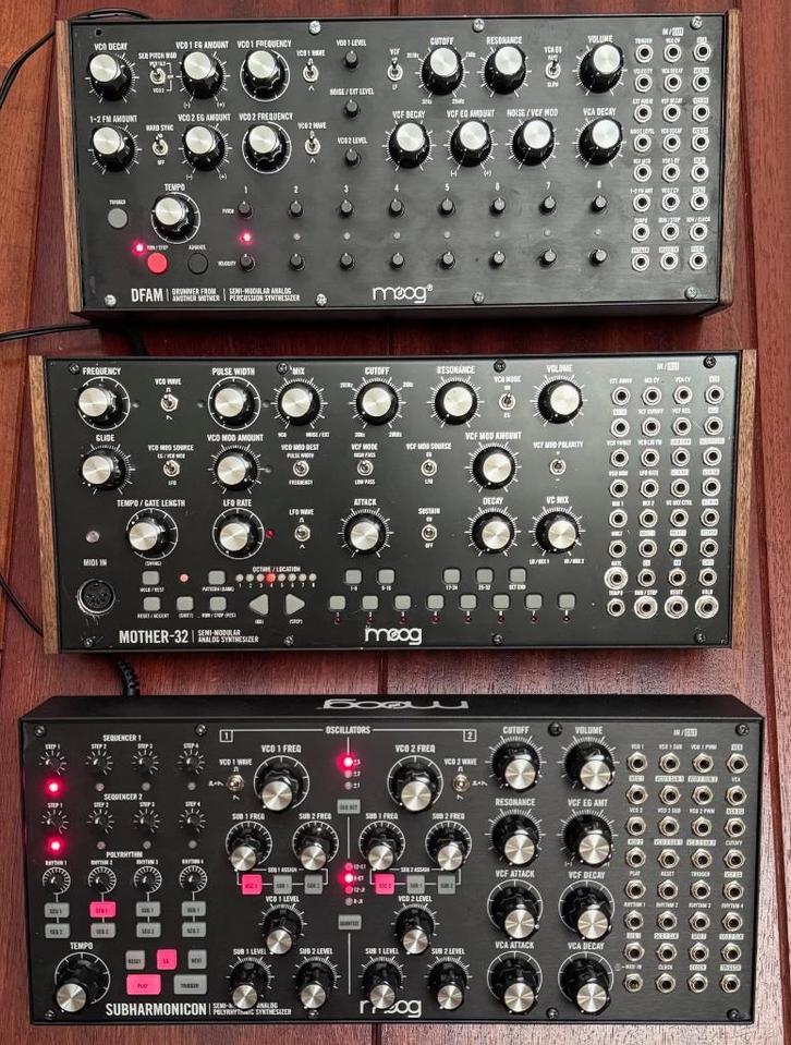 Moog DFAM, Mother 32 en Subharmonicon, Muziek en Instrumenten, Synthesizers, Zo goed als nieuw, Overige merken, Met midi-aansluiting