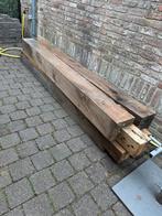4 massieve eiken palen 19x19cm, 2m40 lang te koop, Tuin en Terras, Palen, Balken en Planken, Ophalen, Gebruikt, 180 tot 250 cm