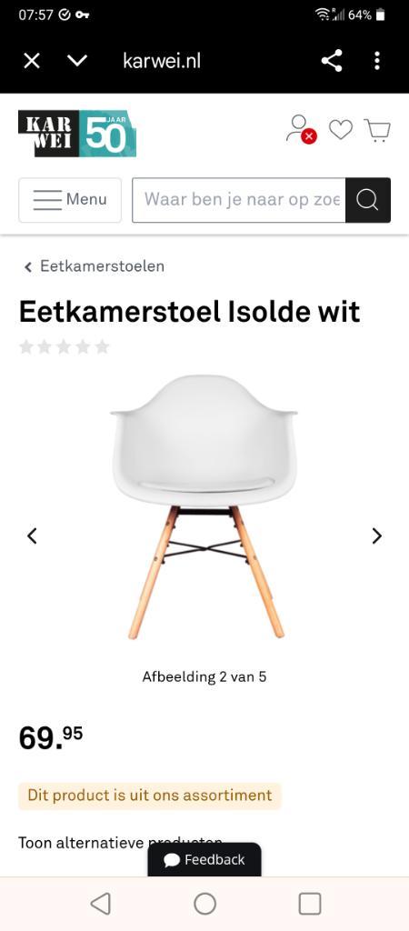 4 nieuwe stevige witte tafelstoelen incl zitkussentjes, Huis en Inrichting, Stoelen, Zo goed als nieuw, Vier, Hout, Overige materialen