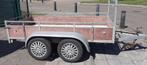 Dubbelasser Aanhangwagen, Ongeremd Bakmaat 2.50 x x1.25 m., Auto diversen, Aanhangers en Bagagewagens, Ophalen, Gebruikt