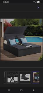 Transat lounge 2 places Juskys Syros, Tuin en Terras, Ligbedden, Ophalen, Nieuw, Overige materialen