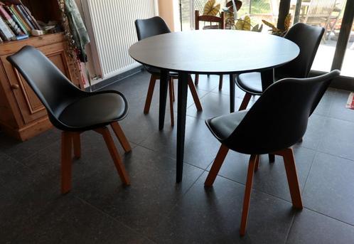 Eettafel + stoelen, Huis en Inrichting, Tafels | Eettafels, Zo goed als nieuw, 100 tot 150 cm, 100 tot 150 cm, Vier personen, Rond