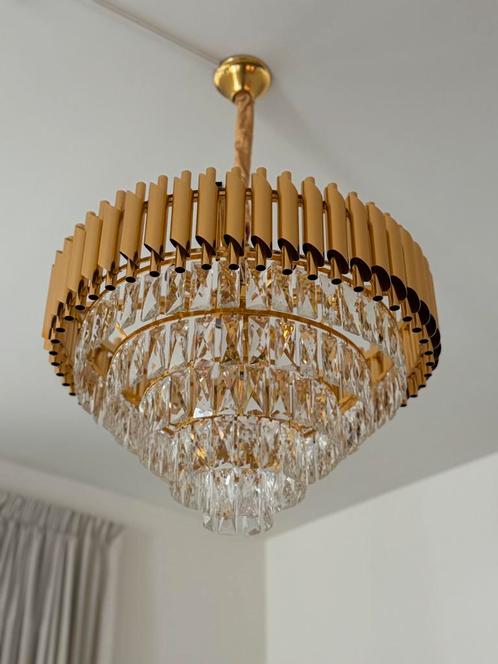 Hanglamp/kroonluchter Pearl Goud - Eric Kuster Style, Huis en Inrichting, Lampen | Kroonluchters, Zo goed als nieuw, Glas, Ophalen